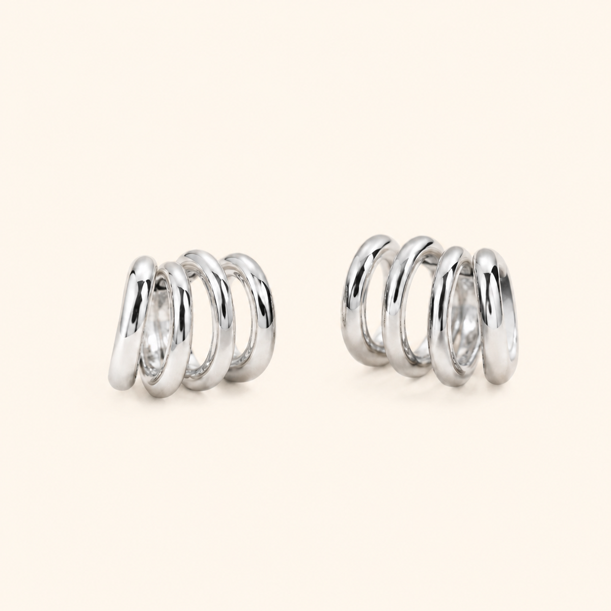 18K Gold-Plated Twisted Hoop Stud Earrings – Gold & Silver