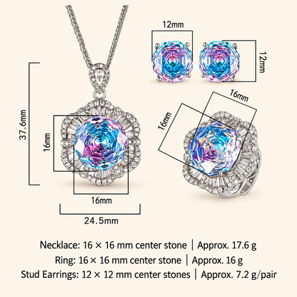 Women’s Elegant Gold-Plated Jewelry Set with Gradient Zircon Detail