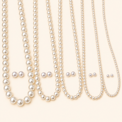 Women’s Crystal and Pearl Necklace and Stud Earrings Set