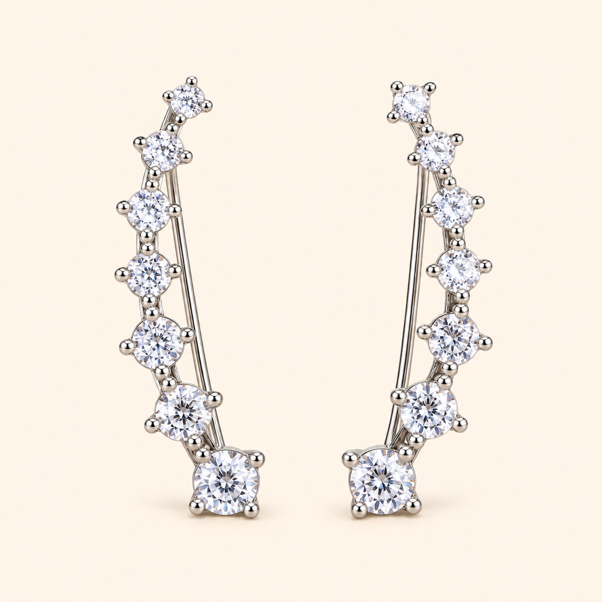 Women’s Chic Copper Ear Cuff Earrings with Sparkling Zircon Detail
