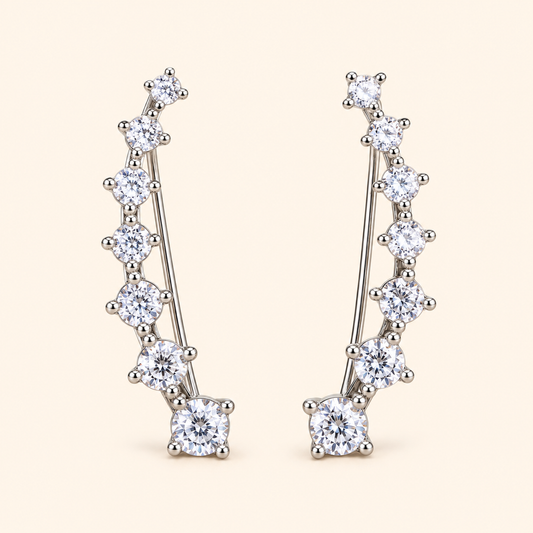 Women’s Chic Copper Ear Cuff Earrings with Sparkling Zircon Detail