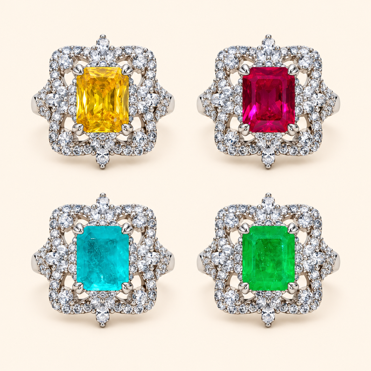Women’s Elegant Electroplated Copper Ring with Colorful Zircon Detail
