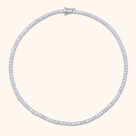 Crystal Tennis Necklace – Gold & Silver