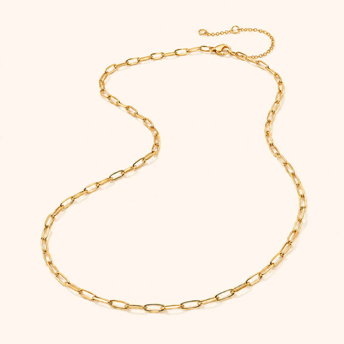 Minimalist Stainless Steel Oval Link Chain Necklace – 14K Gold & Silver