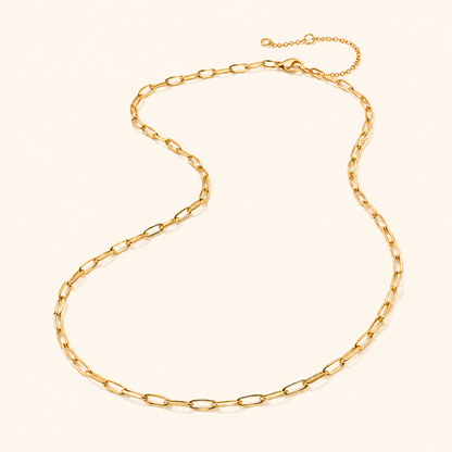 Minimalist Stainless Steel Oval Link Chain Necklace – 14K Gold & Silver
