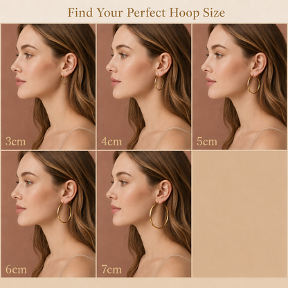 Classic Gold Hoop Earrings in Seven Sizes