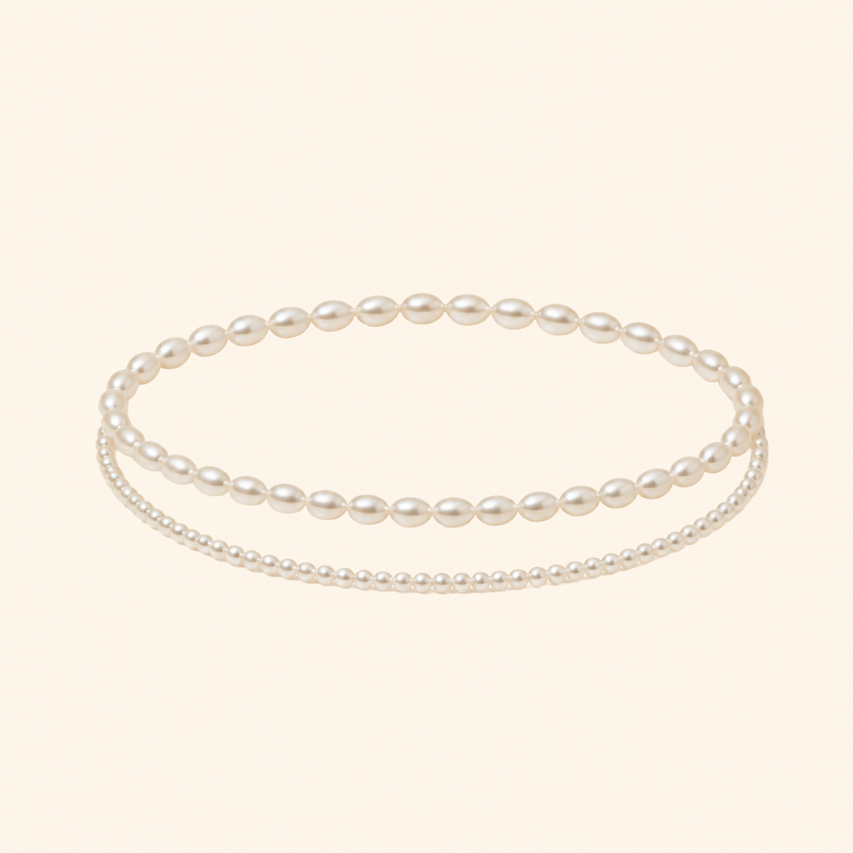 Minimalist Pearl Beaded Bracelet Set – 2-Piece Unisex Layering Bracelets