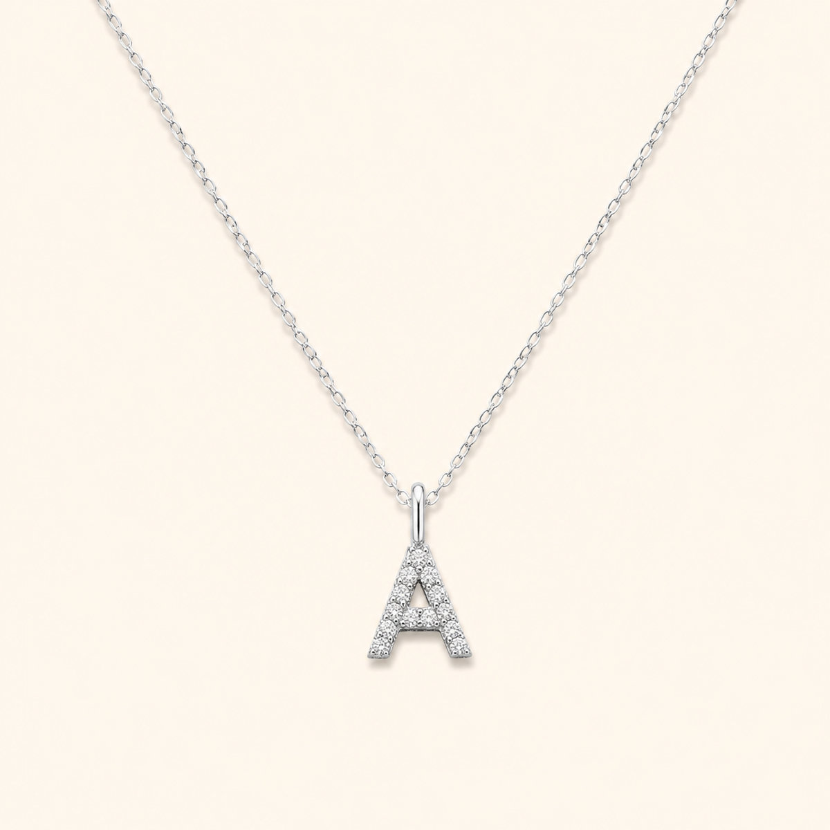 S925 Sterling Silver Personalized 26 Letter Pendant Necklace