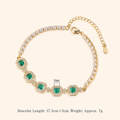 Women’s Colorful Paraiba-Inspired Crystal Tennis Bracelet in Gold or Silver Tone