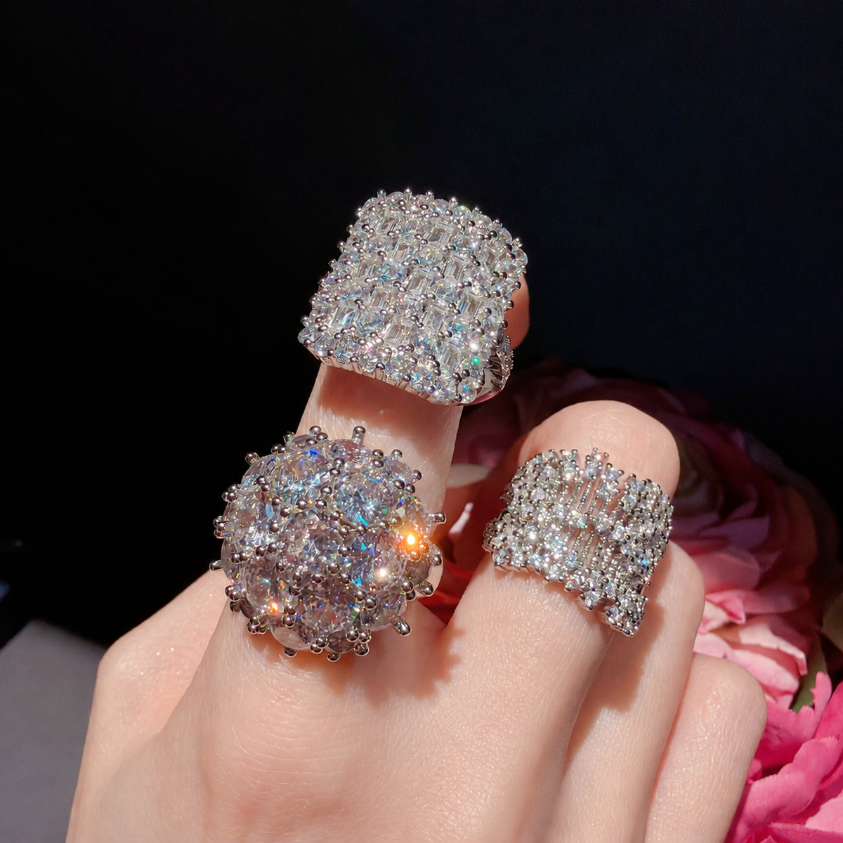 Women’s All-Over Sparkle Cubic Zirconia Ring Collection