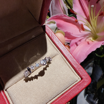 Women’s Celestial Cubic Zirconia Necklace, Earrings, Bracelet & Ring Set with Star and Tassel Details