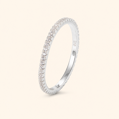 925 Sterling Silver Cubic Zirconia Five-Piece Stacking Ring Set