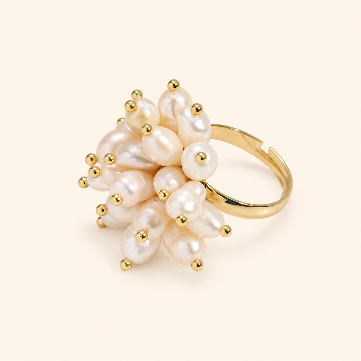 French-Inspired Freshwater Pearl Adjustable Open Ring