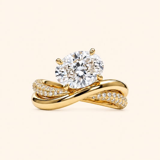 Vintage-Inspired Gold-Tone Adjustable Ring with Large Cushion-Cut Zircon