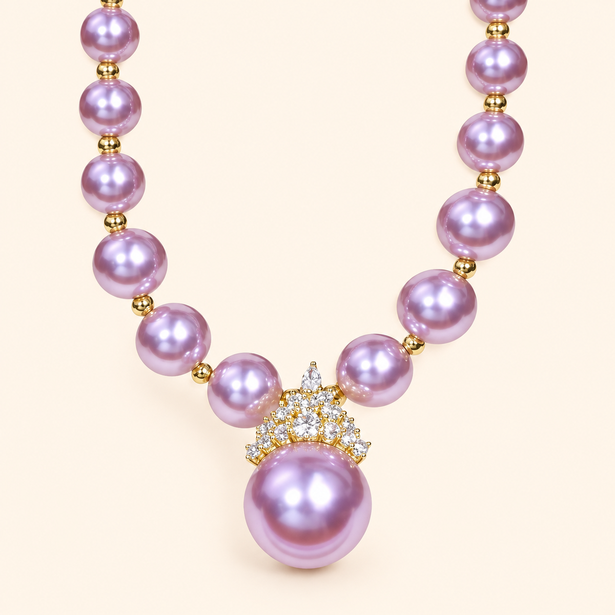 Women’s Elegant Pearl Beaded Bracelet with Crystal Crown Charm Detail