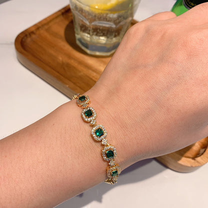 Women’s Colorful Paraiba-Inspired Crystal Tennis Bracelet in Gold or Silver Tone