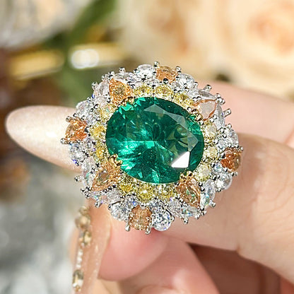 Women’s Candy Color Cubic Zirconia Adjustable Statement Ring with Pink, Red or Emerald Green Gemstone