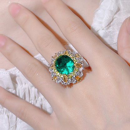 Women’s Candy Color Cubic Zirconia Adjustable Statement Ring with Pink, Red or Emerald Green Gemstone