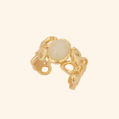 Sicilian Lemon Stone Statement Ring – Gold & Silver