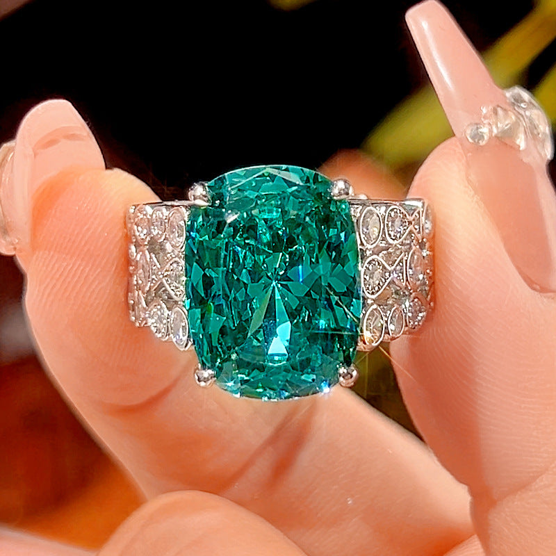 Women’s Gold-Plated Open Ring with Nest-Cut Zircon