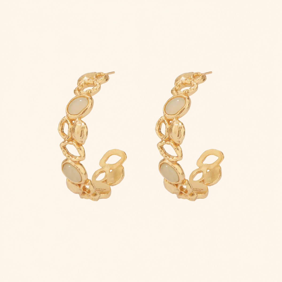 Sicilian Lemon Stone Drop Stud Earrings – Gold & Silver