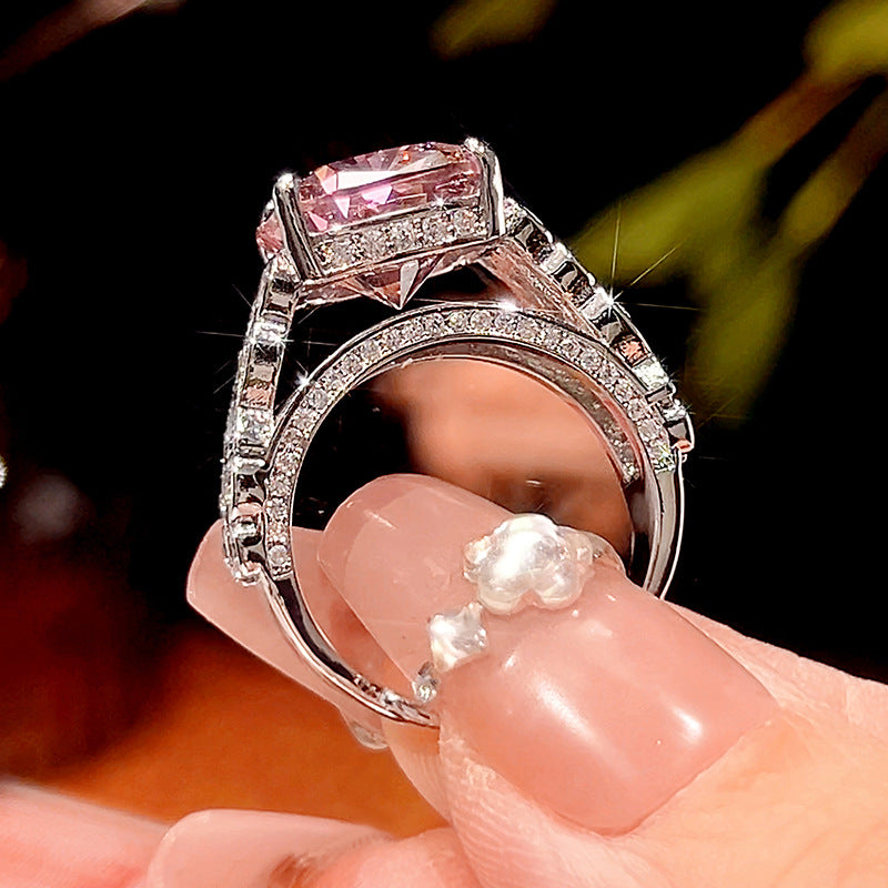 Women’s Gold-Plated Open Ring with Nest-Cut Zircon